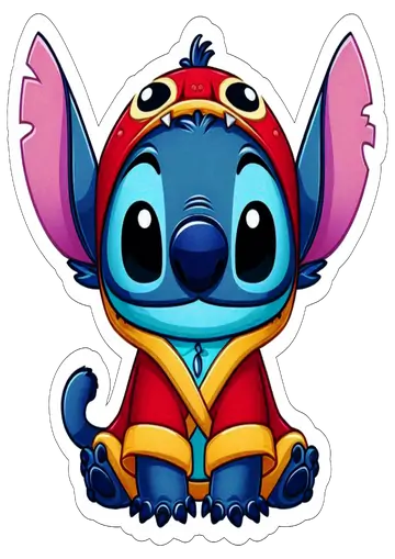 Stitch com Capuz Vermelho PNG