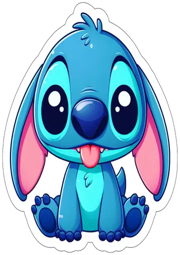 Stitch Mostrando a Língua Fofo PNG