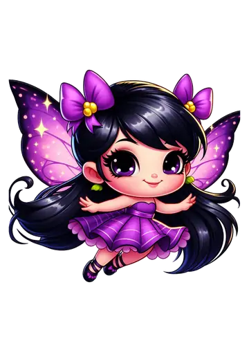 Fadinha Lilás Fofinha PNG