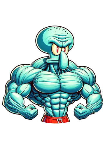 Lula Molusco Musculoso Bob Esponja PNG