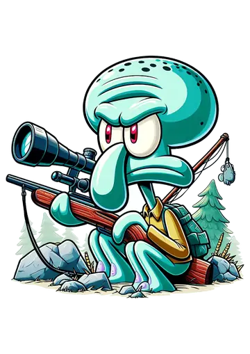 Lula Molusco Sniper com Rifle PNG