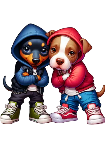 Cachorrinhos Estilosos de Moletom PNG