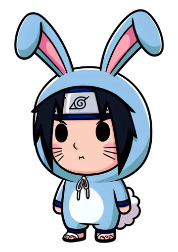 Sasuke Chibi de Coelho Azul PNG