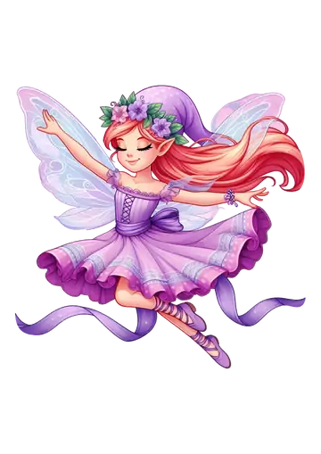 Fadinha Mágica com Chapéu Lilás PNG