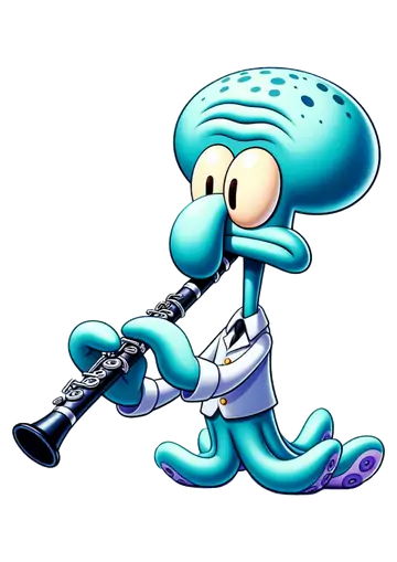 Lula Molusco Tocando Clarinete PNG