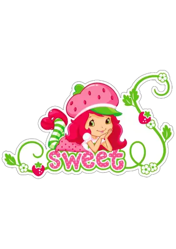 Moranguinho Deitada com Letreiro Sweet PNG