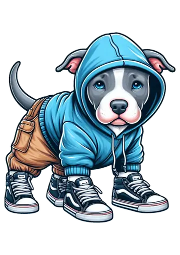 Filhote de Pitbull com Tênis PNG