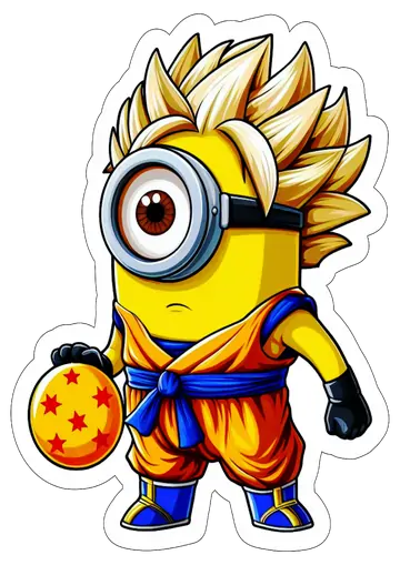 Minion Goku com Esfera do Dragão PNG