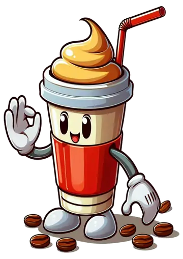 Copo de Café Cartoon Divertido PNG