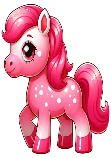 Cavalinho Pônei Rosa Infantil PNG