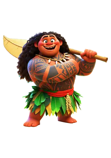 Maui com Remo nos Ombros PNG