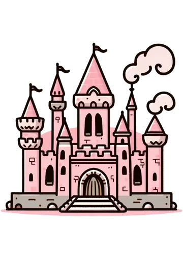 Castelo Rosa de Conto de Fadas PNG