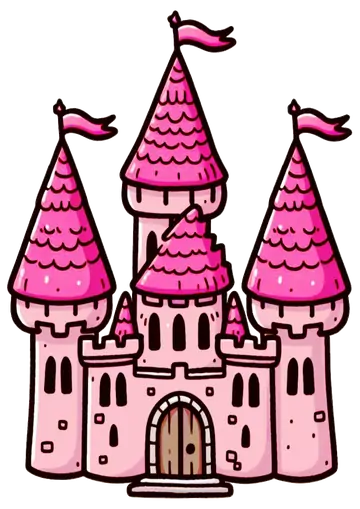 Castelo Infantil Rosa com Torres PNG