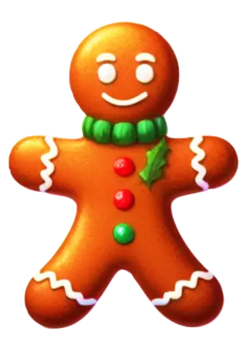 Boneco de Gengibre de Natal PNG