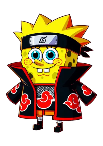 Bob Esponja com Roupa da Akatsuki PNG
