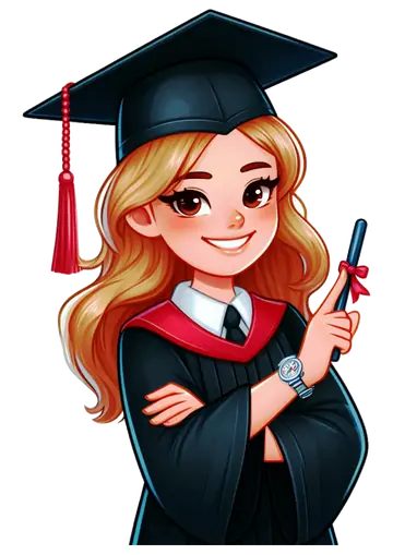 Menina Formanda com Diploma PNG