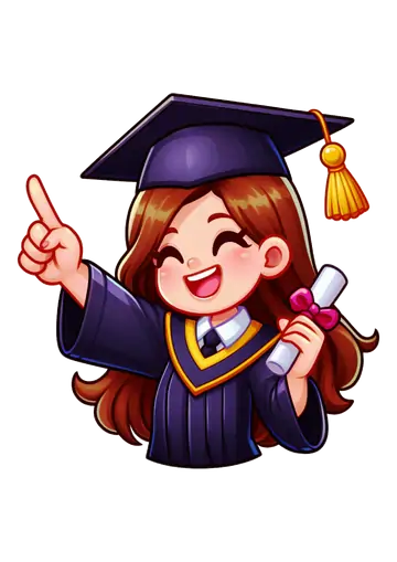 Menina Formanda Chibi Sorrindo PNG