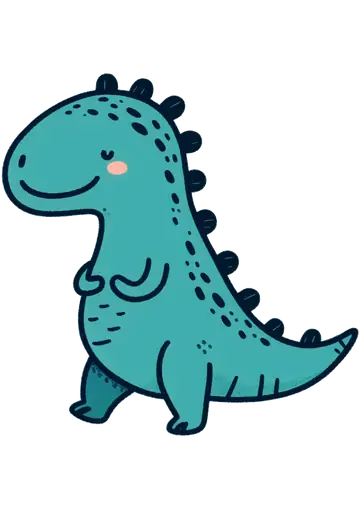 Dinossauro Verde Fofo Desenho PNG