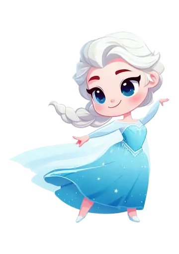Elsa Frozen Chibi Fofa PNG