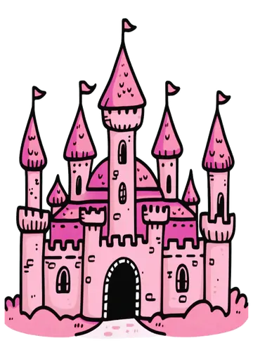 Castelo Encantado Rosa Infantil PNG