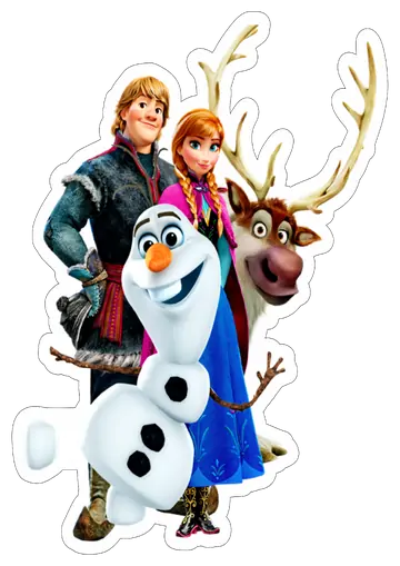 Anna Kristoff Olaf e Sven Frozen PNG