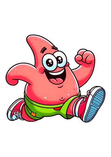 Patrick Estrela Correndo Feliz PNG