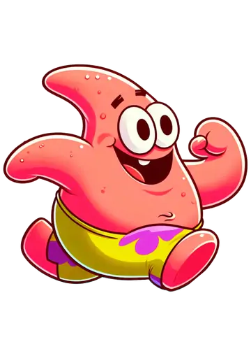 Patrick Estrela Correndo Alegre PNG