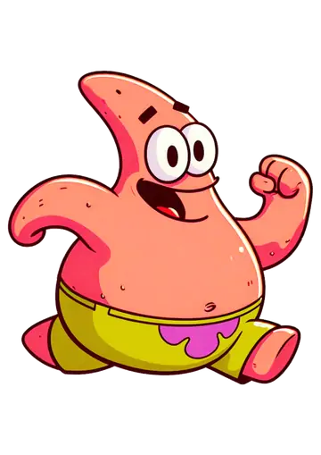 Patrick Estrela Correndo Feliz PNG