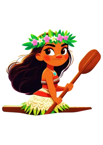 Moana Sentada com Remo PNG