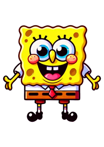 Bob Esponja Feliz Bochechas Rosadas PNG