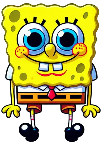 Bob Esponja Sorrindo Olhos Grandes PNG