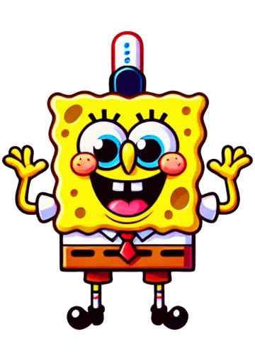 Bob Esponja Feliz Mãos Para Cima PNG