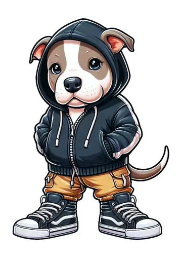 Cachorrinho Pitbull Moletom Preto PNG