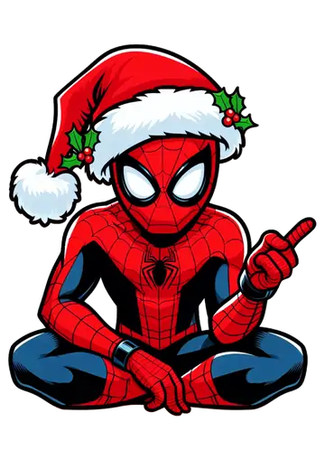 Homem-Aranha Sentado Natalino PNG