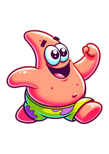 Patrick Estrela Correndo Feliz PNG