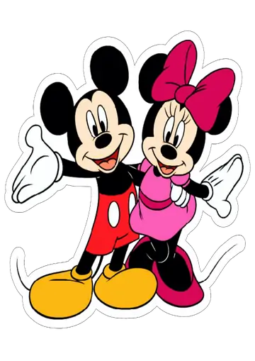 Mickey e Minnie Abraçados PNG