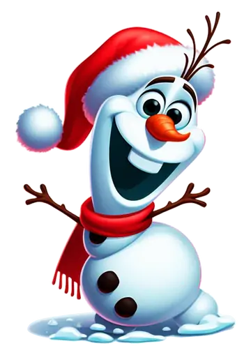 Olaf Frozen de Natal com Cachecol PNG