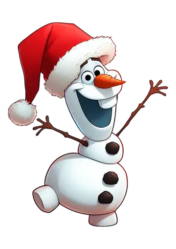 Olaf Frozen com Gorro Natalino Cartoon PNG