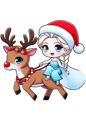 Elsa Frozen com Gorro de Natal PNG