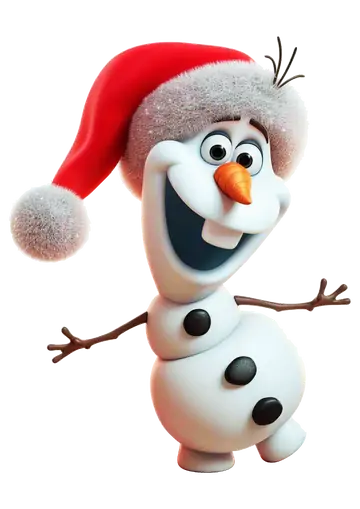 Olaf Sorridente com Gorro Natalino PNG