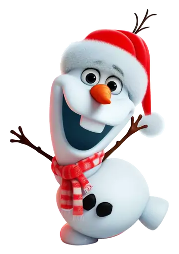 Olaf Acenando com Roupa de Natal PNG