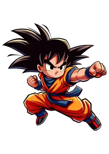 Goku Pequeno Dragon Ball Z Lutando PNG