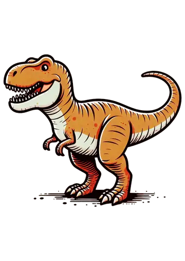 Dinossauro T-Rex Laranja Desenho PNG