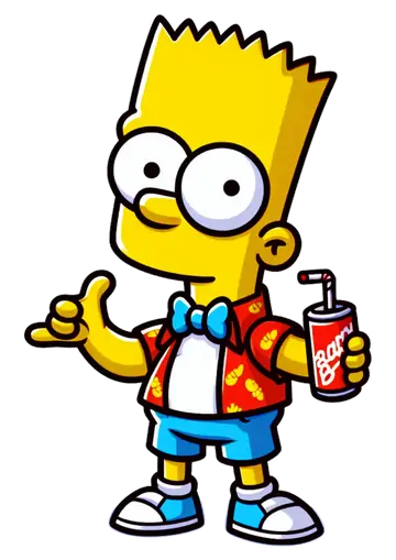 Bart Simpson Bebendo Refrigerante PNG