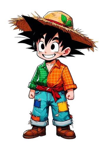 Goku com Fantasia de Festa Junina PNG