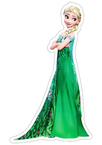 Elsa de Frozen Vestido Verde PNG