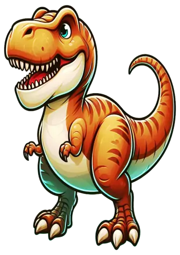 Dinossauro T-Rex Laranja Desenho PNG