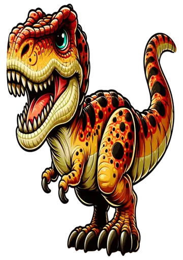 Dinossauro T-Rex Vermelho com Manchas PNG