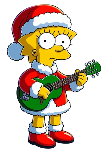 Lisa Simpson Mamãe Noel com Violão PNG