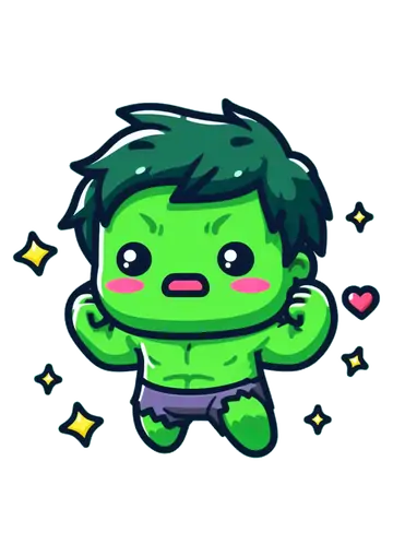 Hulk Baby Fofinho Chibi PNG